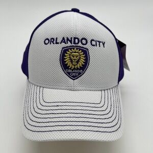 Orlando City SC Adidas MLS Soccer Hat Cap Purple White Adjustable‎